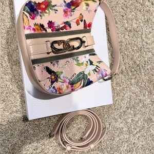 Floral Beige Crossbody Bag